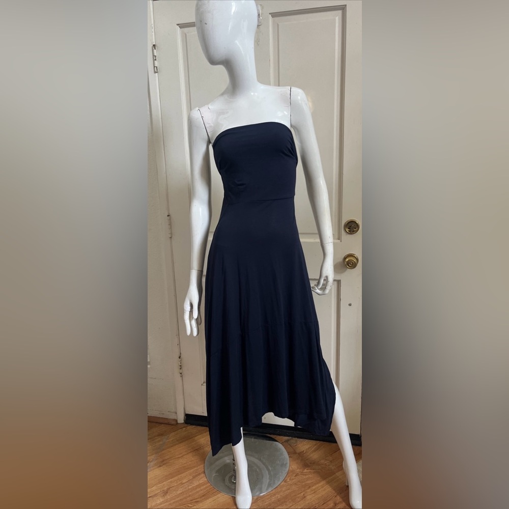GAP NWT! Navy Blue Viscose 4-In-One Strapless Midi Dress or Maxi Skirt Sz S